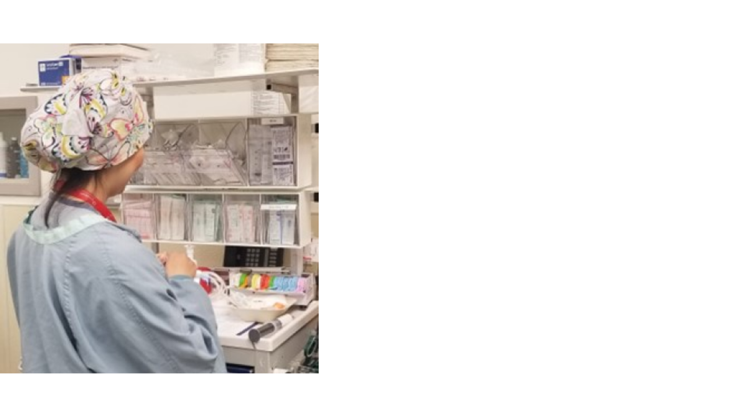 An anesthesiologist working