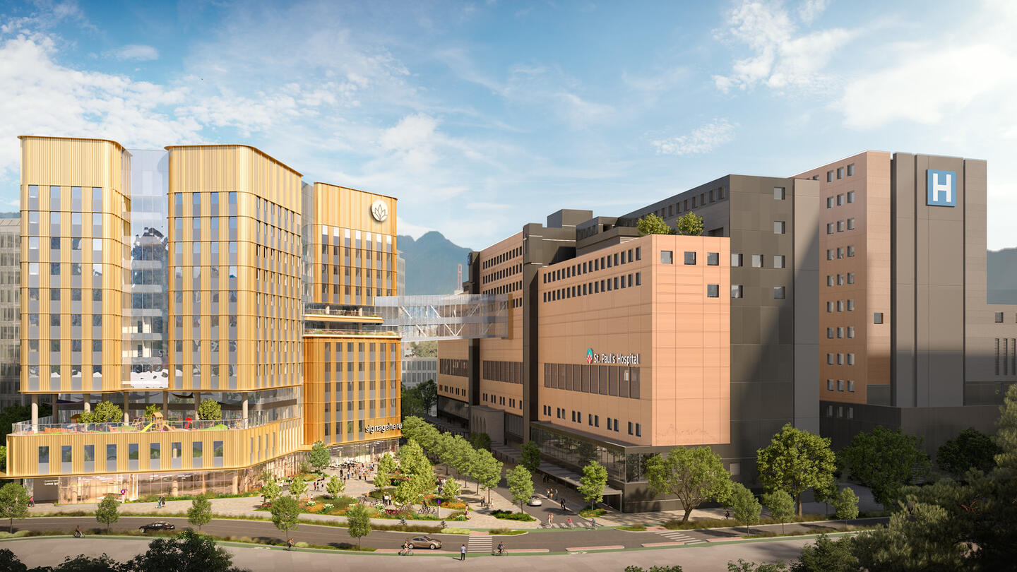 The Clinical Support and Research Centre and new St, Paul’s Hospital