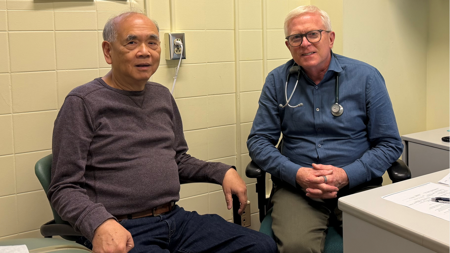 Dr. Francis with Heart Health Program Prevention Clinic patient Thomas Pao