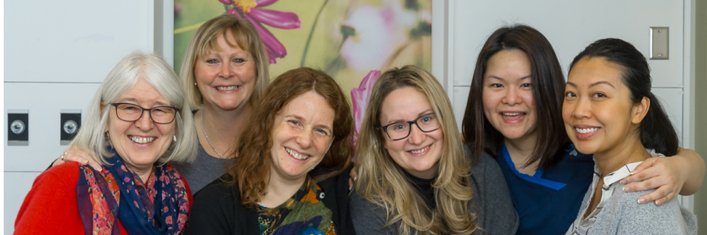 From left to right: Dr. Urve Kuusk, Kirsty Carpenter, Dr. Elaine McKevitt, Dr. Rebecca Warburton, Priscilla So, Nancy Khuu