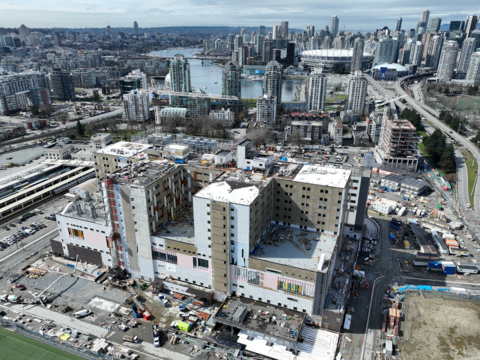 Overhead image of NSPH construction site