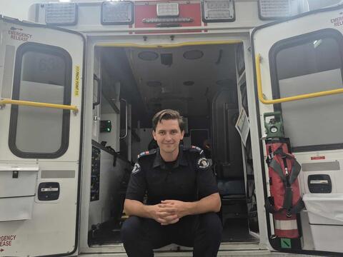 Dr. Jacob Hutton in an ambulance